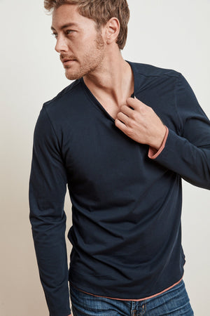 STEPHEN REVERSIBLE COTTON LONG SLEEVE TEE - Velvet Staging 2.0