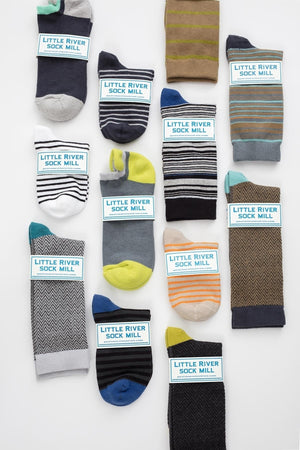 STRIPED BOOTIE SOCK BY LITTLE RIVER SOCK MILL - Velvet Staging 2.0