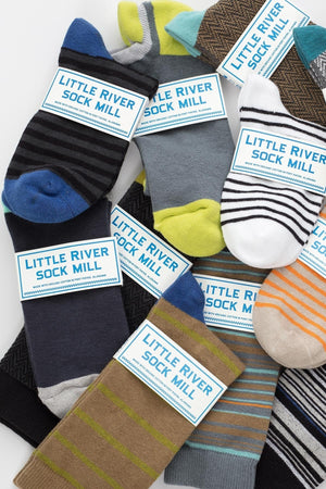 STRIPED BOOTIE SOCK BY LITTLE RIVER SOCK MILL - Velvet Staging 2.0