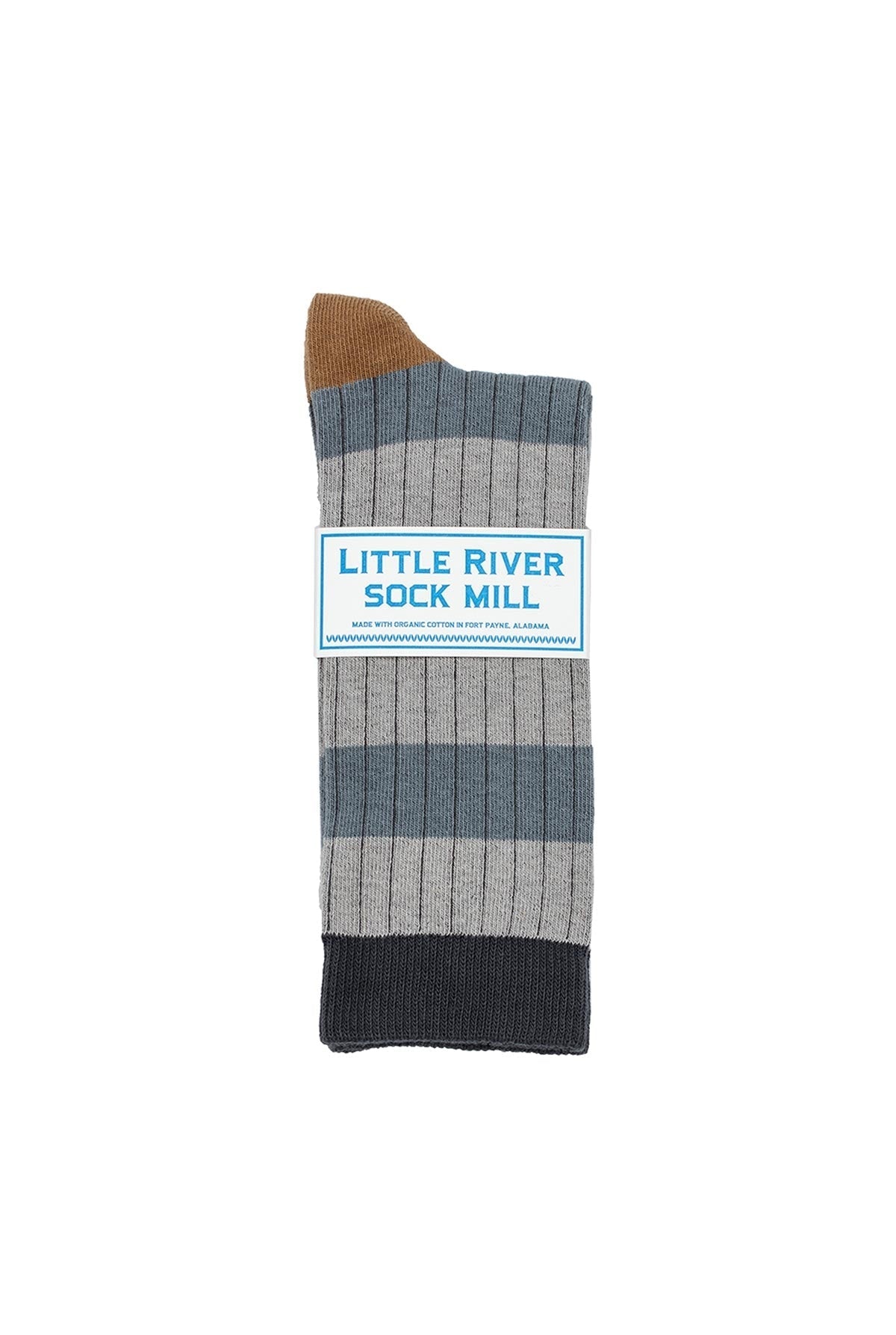 STRIPED RIB CREW SOCK BY LITTLE RIVER SOCK MILL Velvet by Graham & Spencer