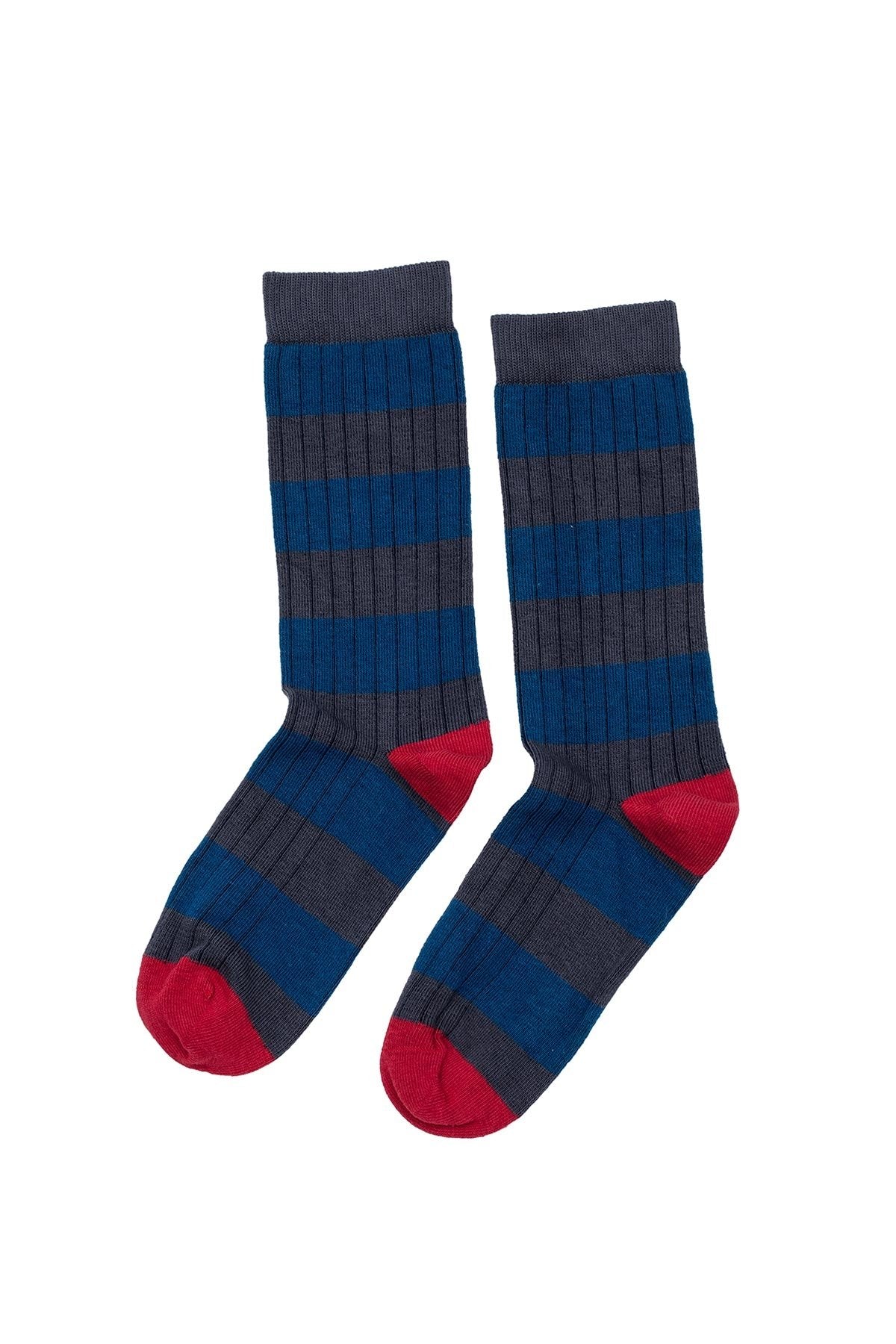 STRIPED RIB CREW SOCK BY LITTLE RIVER SOCK MILL Velvet by Graham & Spencer-26916364452036