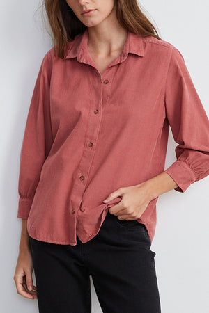 SUKI CORDUROY BUTTON-UP SHIRT - Velvet Staging 2.0