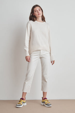 CLARISSA WOOL BLEND SPLIT HEM SWEATER