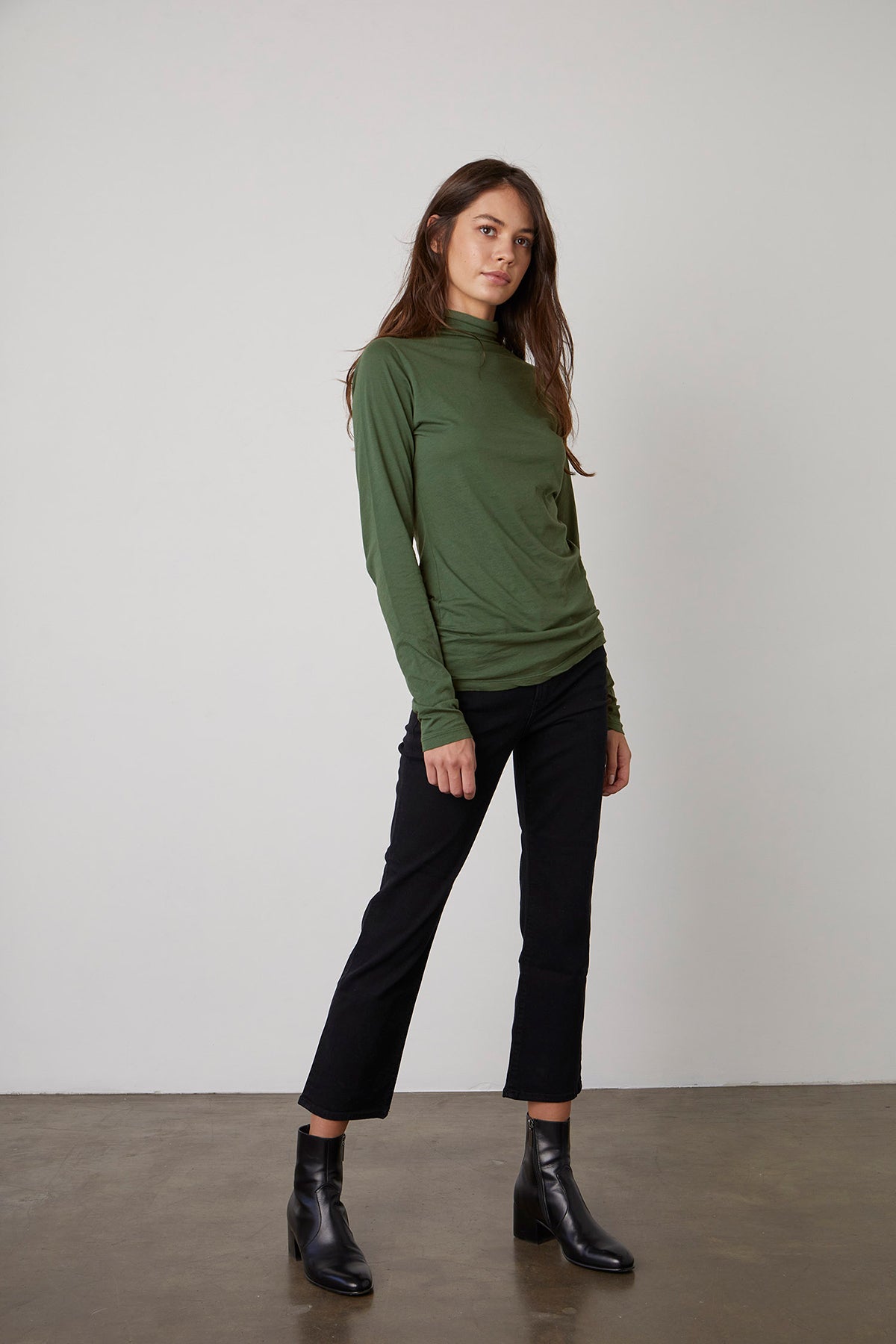 TALISIA GAUZY WHISPER FITTED MOCK NECK TEE - Velvet Staging 2.0-26916368941252