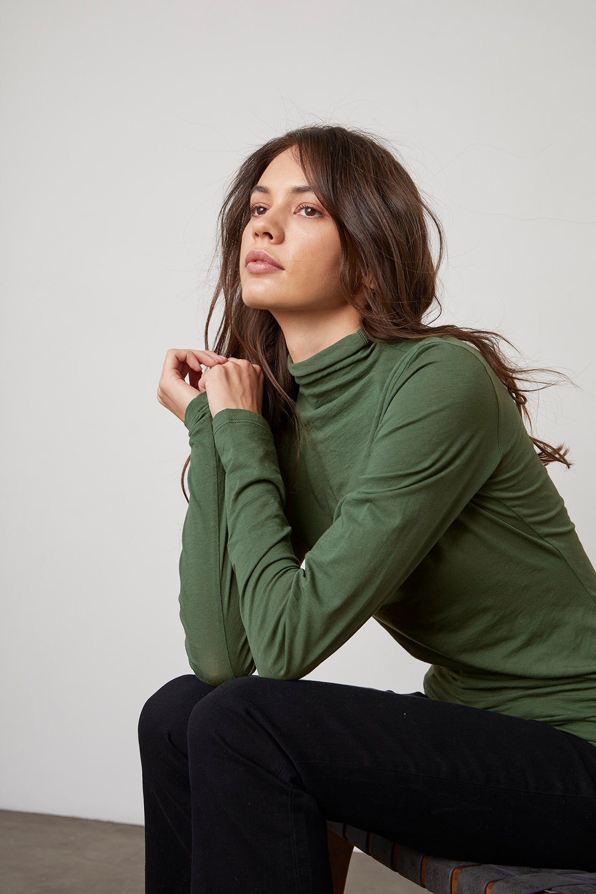 TALISIA GAUZY WHISPER FITTED MOCK NECK TEE - Velvet Staging 2.0