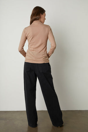 TALISIA GAUZY WHISPER FITTED MOCK NECK TEE - Velvet Staging 2.0