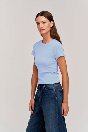 TAYA FITTED CREW NECK TOP - Velvet Staging 2.0