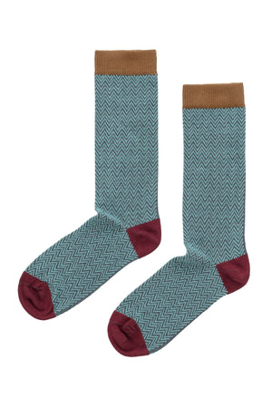 TEXTURED HERRINGBONE CREW SOCK BY LITTLE RIVER SOCK MILL Little River