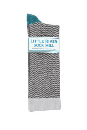 TEXTURED HERRINGBONE CREW SOCK BY LITTLE RIVER SOCK MILL Little River
