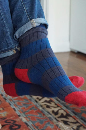 TEXTURED HERRINGBONE CREW SOCK BY LITTLE RIVER SOCK MILL Little River