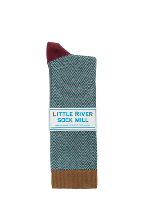 TEXTURED HERRINGBONE CREW SOCK BY LITTLE RIVER SOCK MILL Little River