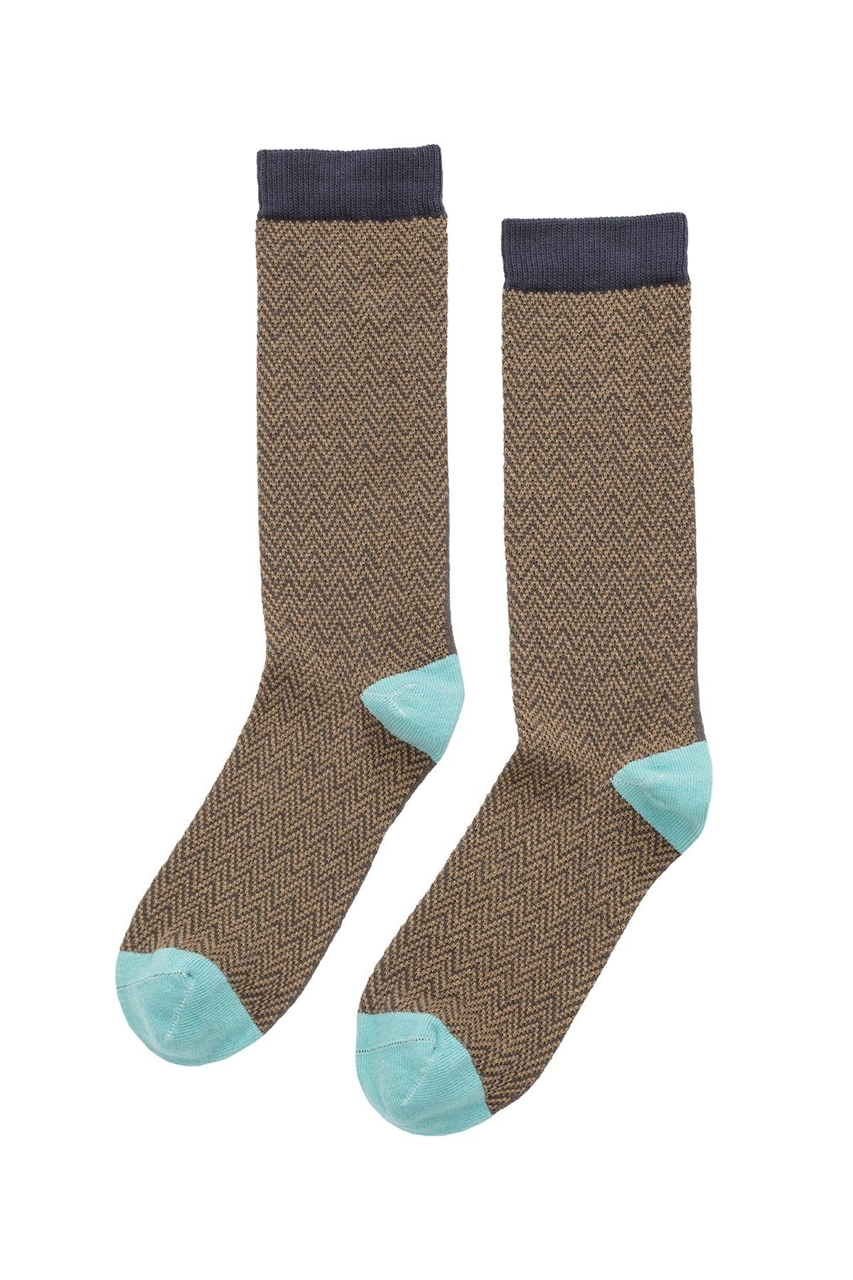 TEXTURED HERRINGBONE CREW SOCK BY LITTLE RIVER SOCK MILL Little River