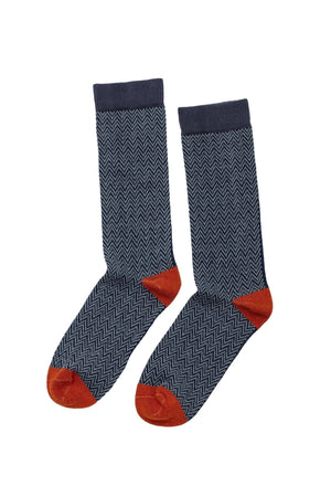 TEXTURED HERRINGBONE CREW SOCK BY LITTLE RIVER SOCK MILL Little River