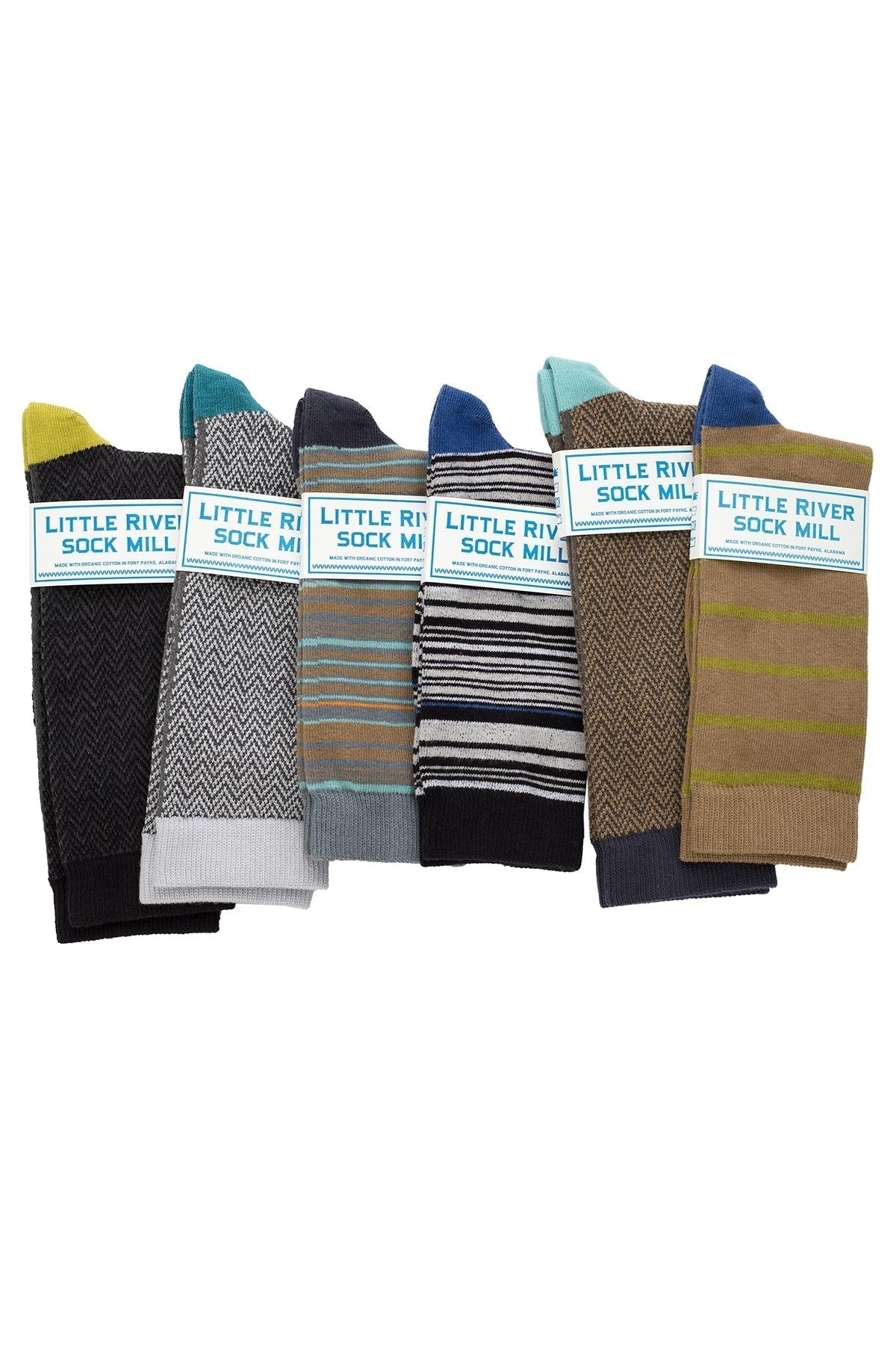 TEXTURED HERRINGBONE CREW SOCK BY LITTLE RIVER SOCK MILL Little River