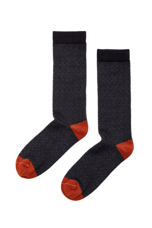 TEXTURED HERRINGBONE CREW SOCK BY LITTLE RIVER SOCK MILL Little River