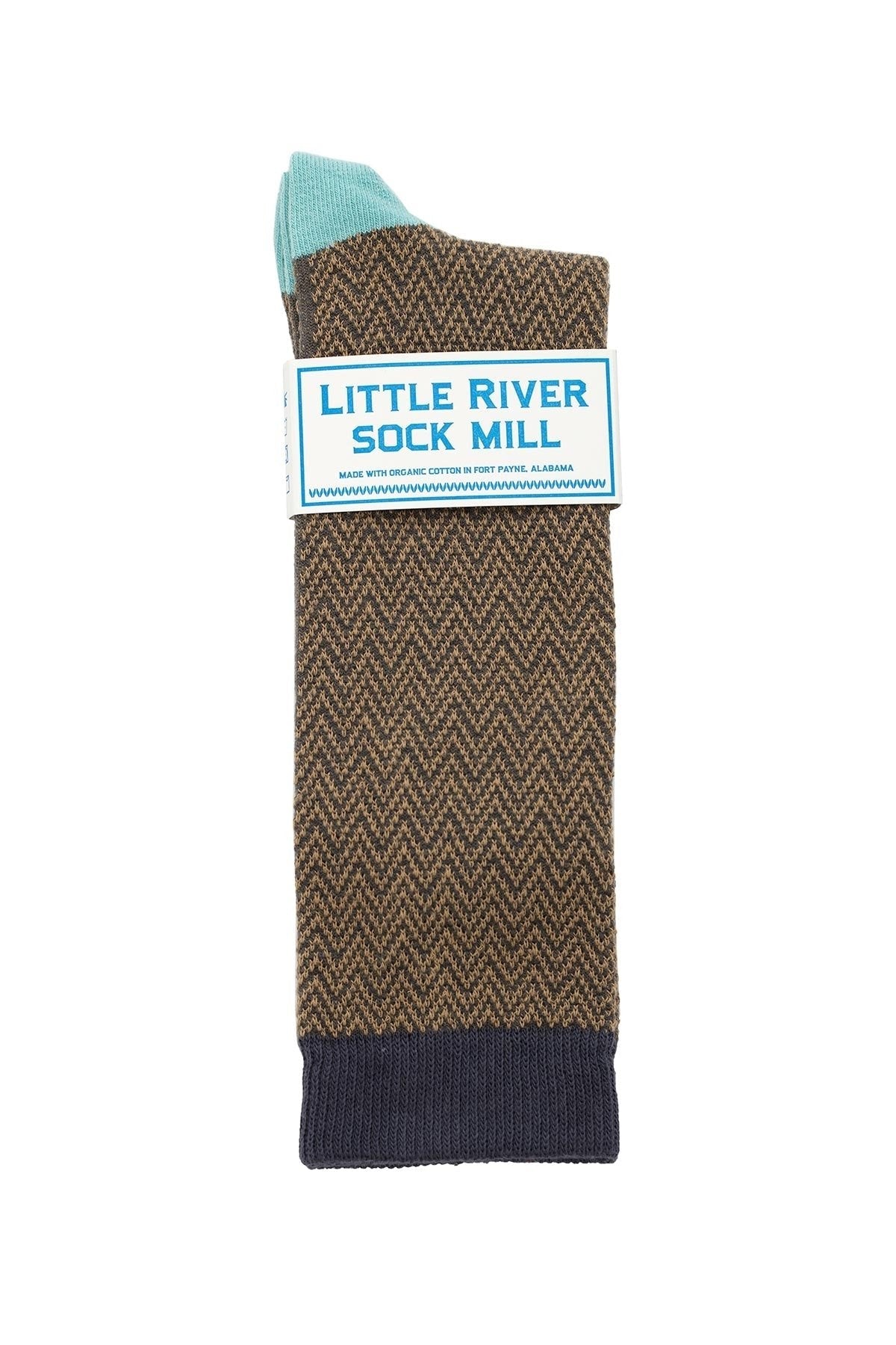 TEXTURED HERRINGBONE CREW SOCK BY LITTLE RIVER SOCK MILL Little River