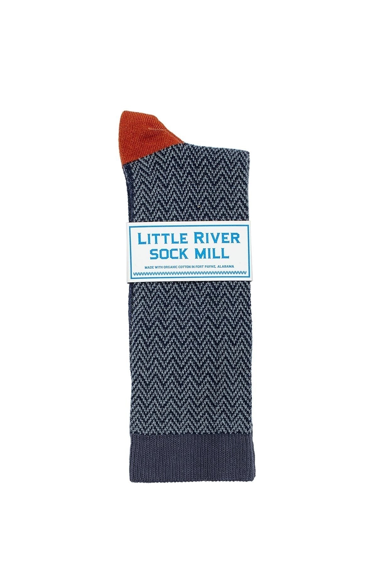 TEXTURED HERRINGBONE CREW SOCK BY LITTLE RIVER SOCK MILL Little River