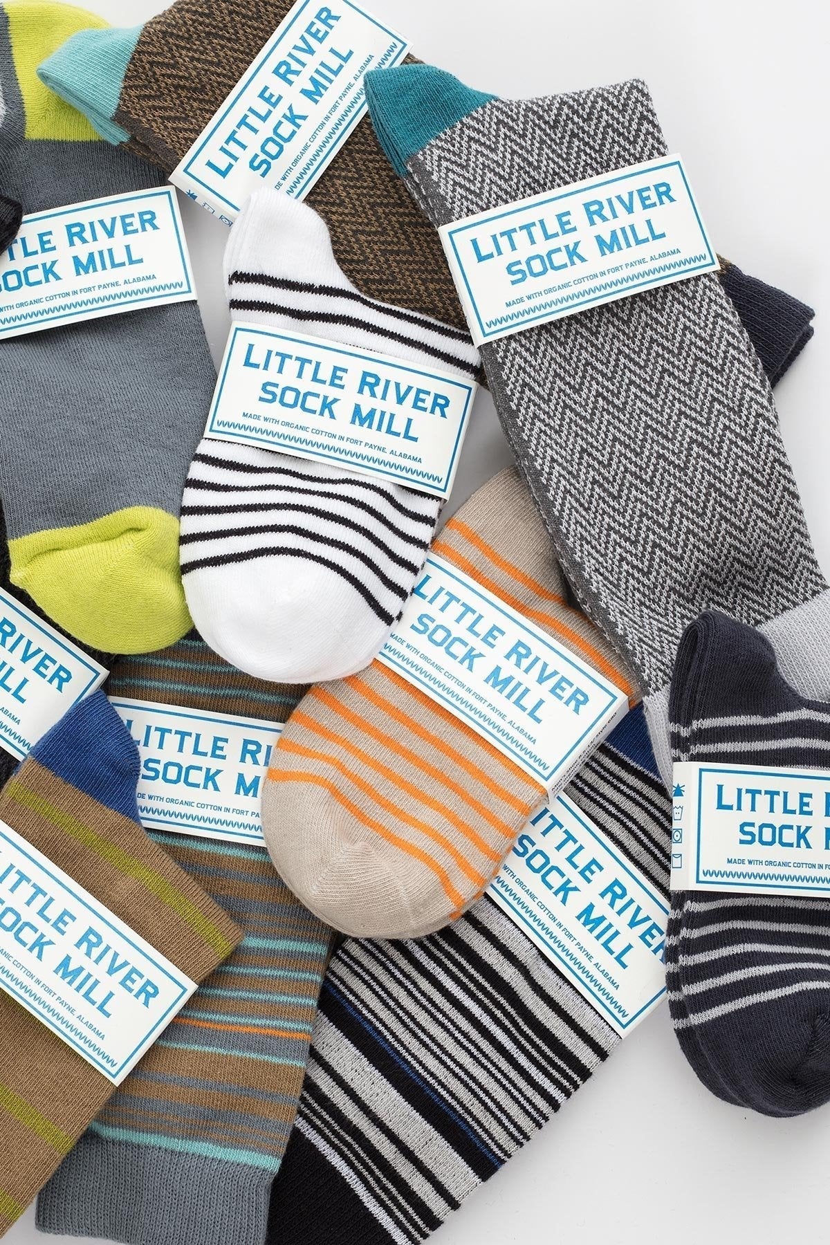 TEXTURED HERRINGBONE CREW SOCK BY LITTLE RIVER SOCK MILL Little River-26916380868804