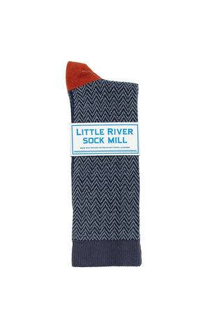 TEXTURED HERRINGBONE CREW SOCK BY LITTLE RIVER SOCK MILL Little River