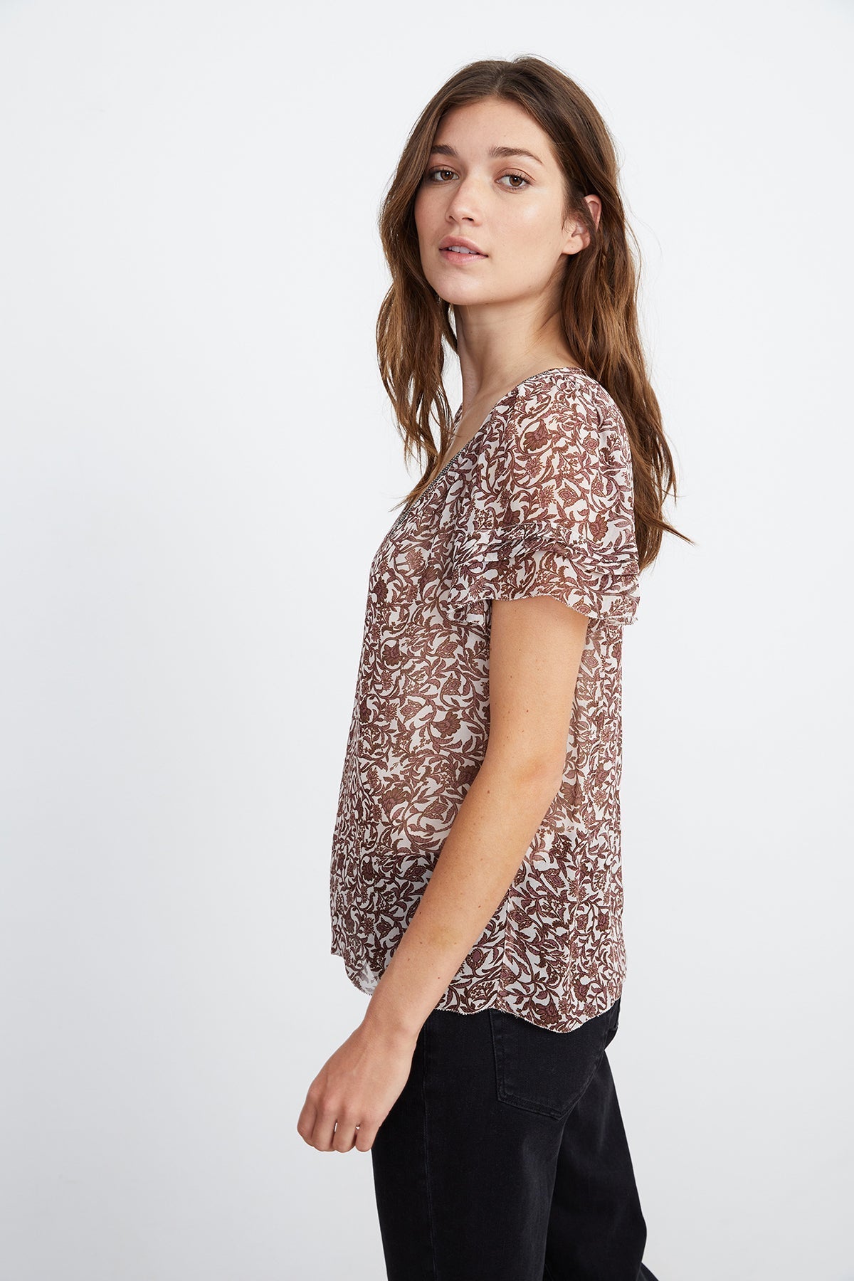 TRACIA SCOOP NECK PRINTED BLOUSE - Velvet Staging 2.0-26916379492548