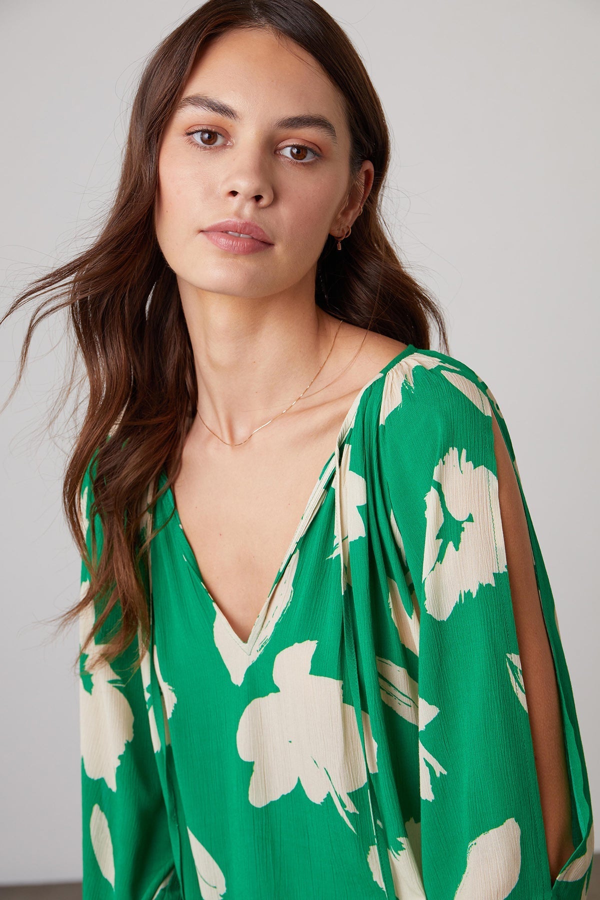 VIKKI PRINTED CUT OUT BLOUSE - Velvet Staging 2.0-26916395155652