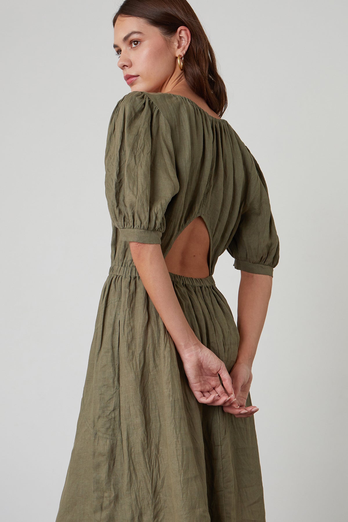 WHITNEY CUT OUT LINEN DRESS - Velvet Staging 2.0-26916398334148