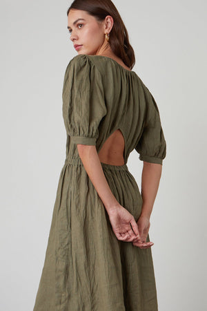 WHITNEY CUT OUT LINEN DRESS - Velvet Staging 2.0