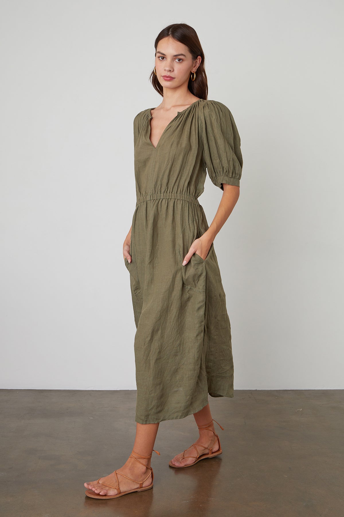 WHITNEY CUT OUT LINEN DRESS - Velvet Staging 2.0-26916398432452