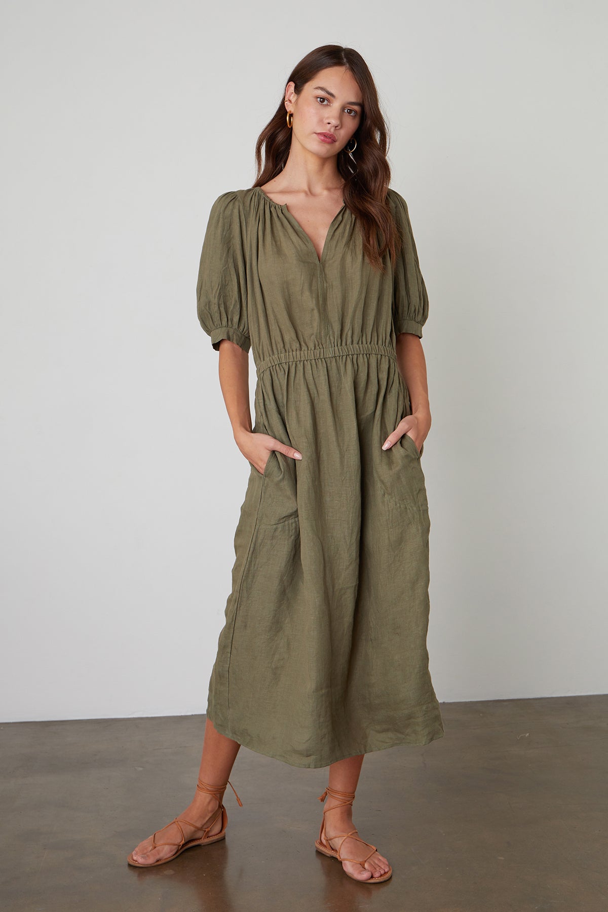 WHITNEY CUT OUT LINEN DRESS - Velvet Staging 2.0-26916398301380