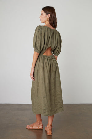 WHITNEY CUT OUT LINEN DRESS - Velvet Staging 2.0