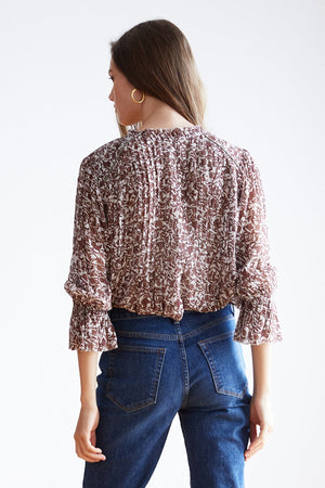 WILONA PRINTED RUFFLE BLOUSE - Velvet Staging 2.0