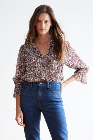 WILONA PRINTED RUFFLE BLOUSE - Velvet Staging 2.0