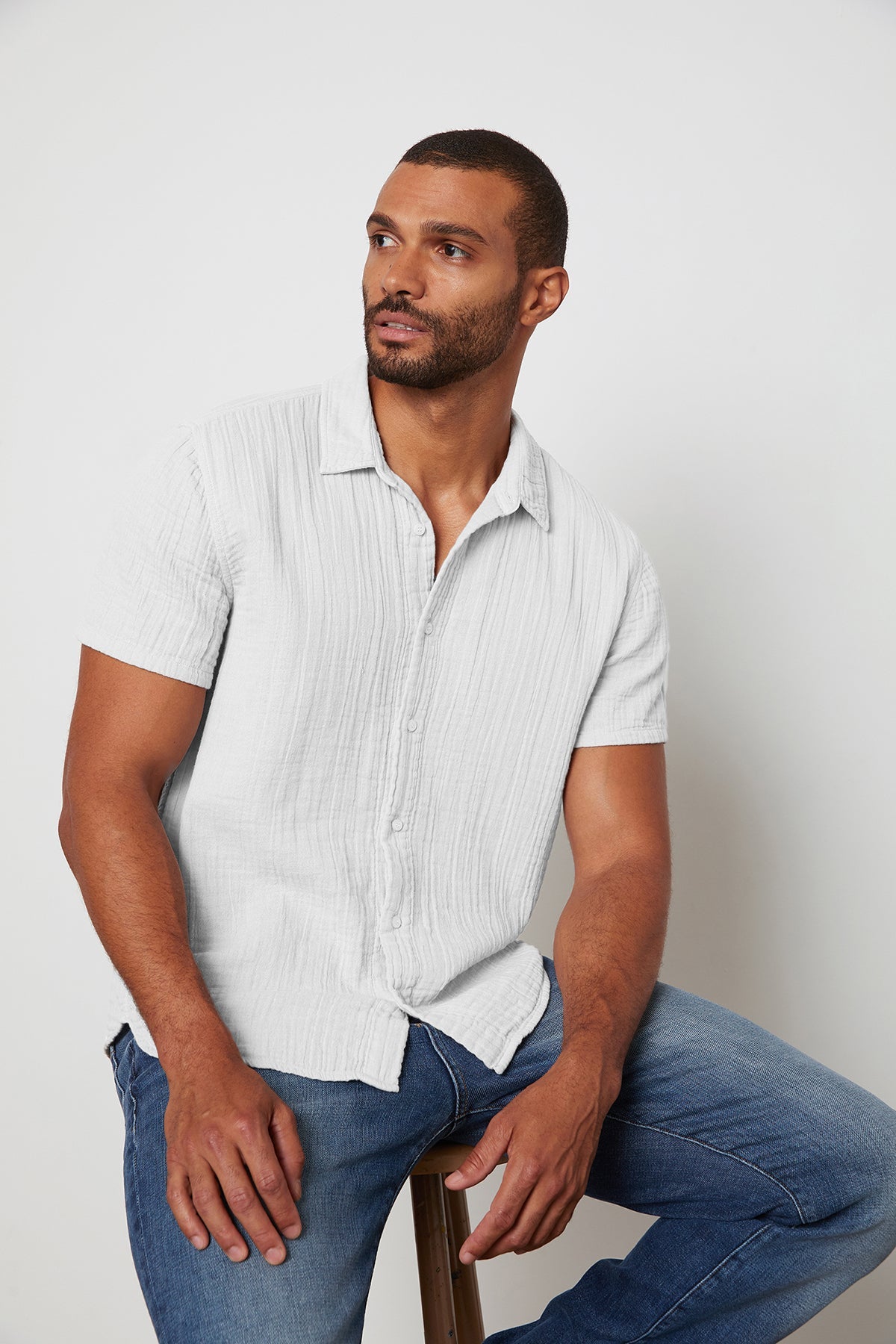 Christian Button Up Shirt in White