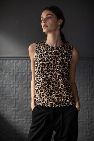 YVES SEQUIN LEOPARD PRINT BLOUSE - Velvet Staging 2.0