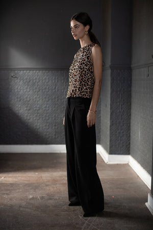 YVES SEQUIN LEOPARD PRINT BLOUSE - Velvet Staging 2.0