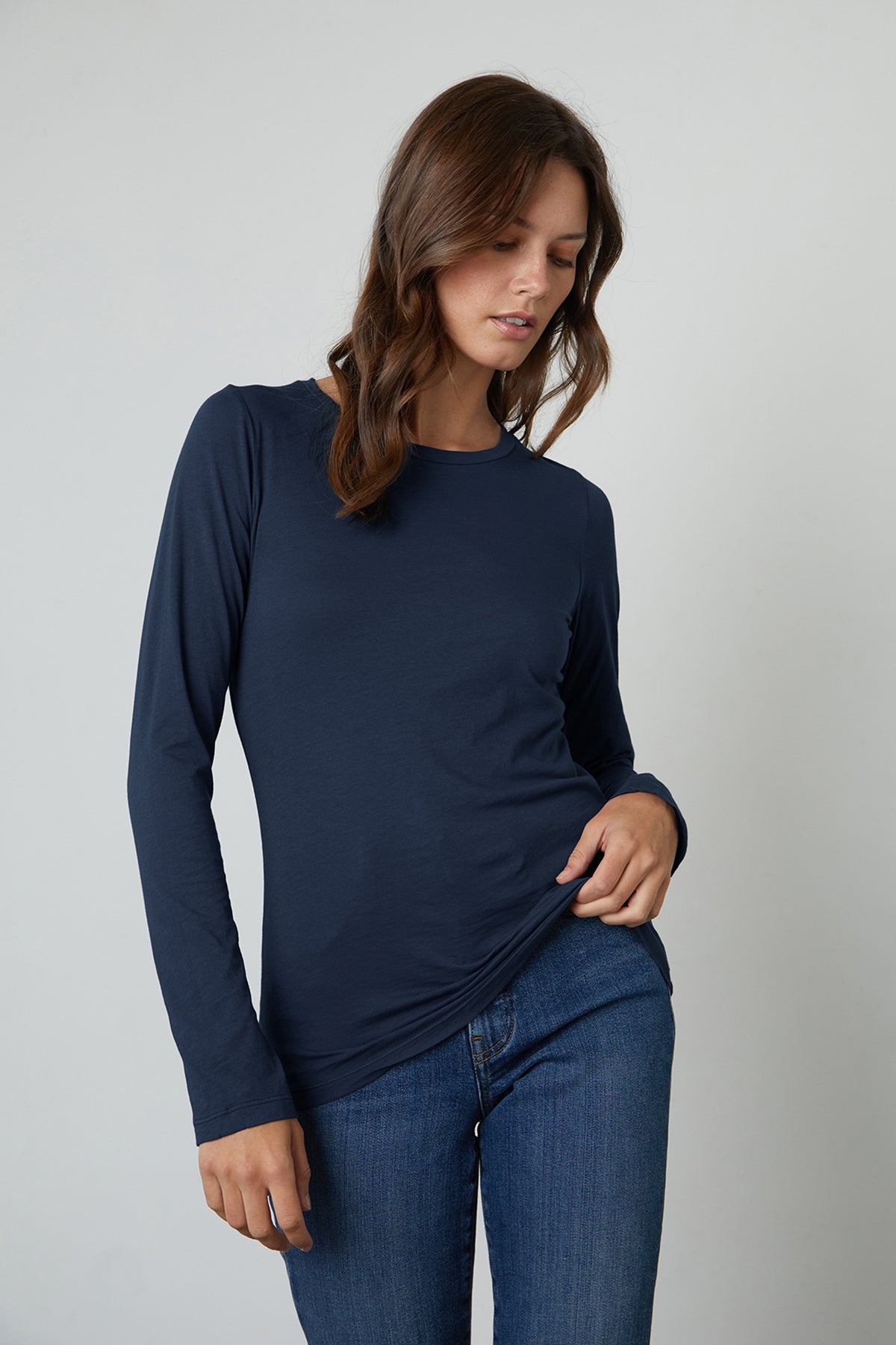   ZOFINA GAUZY WHISPER FITTED CREW NECK TEE - Velvet Staging 2.0 