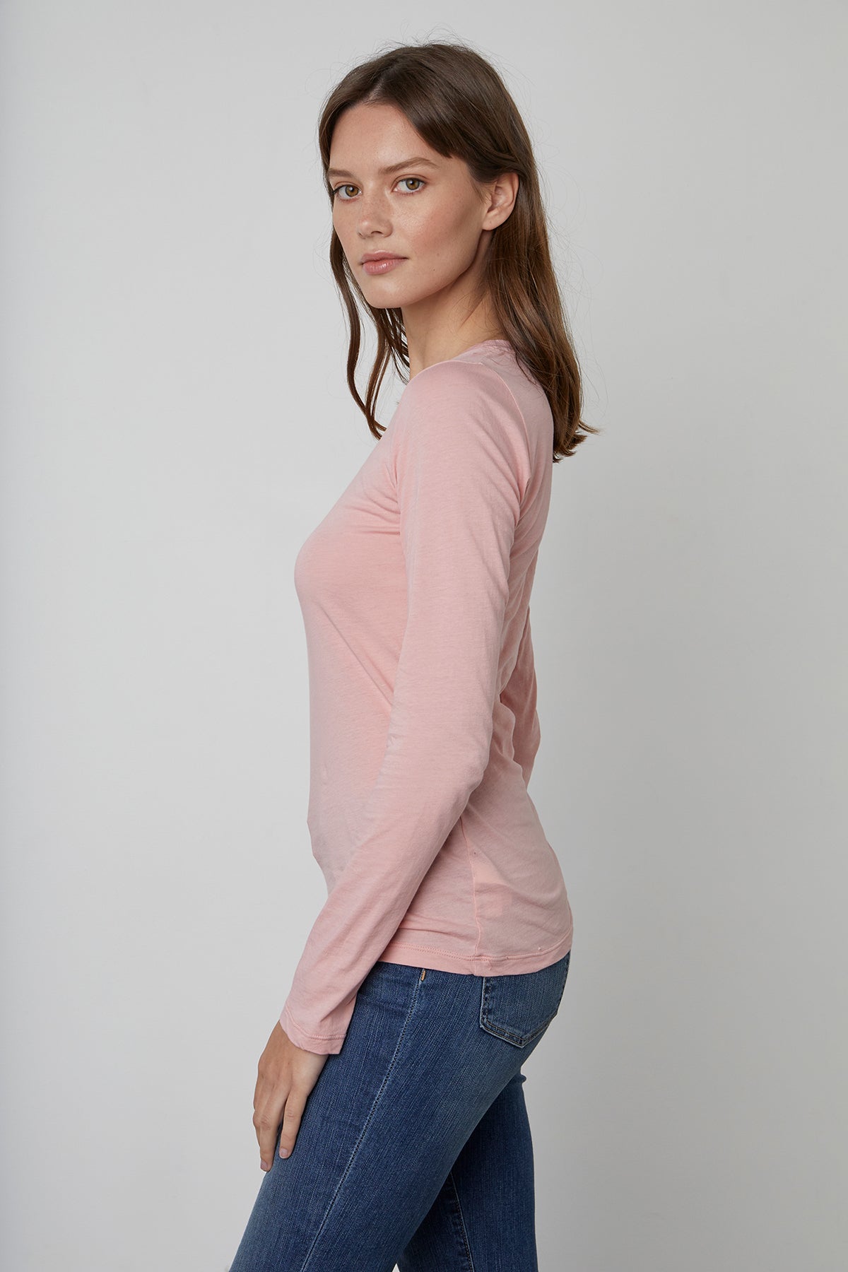 ZOFINA GAUZY WHISPER FITTED CREW NECK TEE - Velvet Staging 2.0
