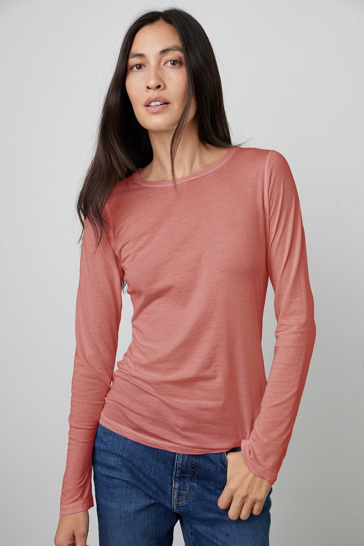 ZOFINA GAUZY WHISPER FITTED CREW NECK TEE - Velvet Staging 2.0