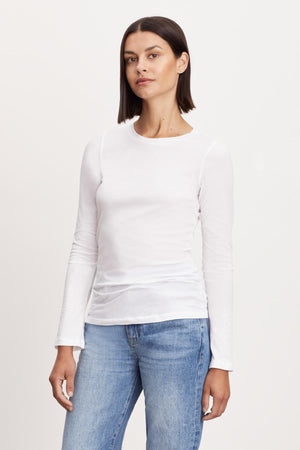 ZOFINA GAUZY WHISPER FITTED CREW NECK TEE - Velvet Staging 2.0