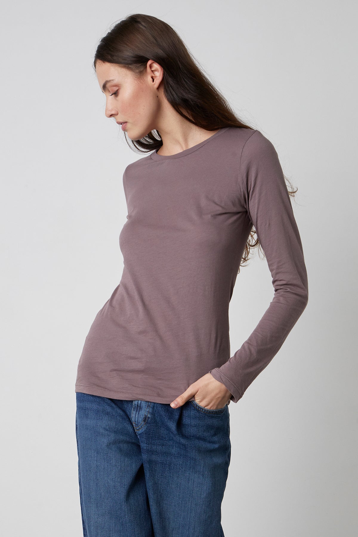 ZOFINA GAUZY WHISPER FITTED CREW NECK TEE - Velvet Staging 2.0