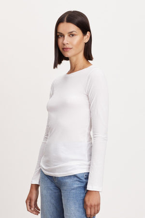 ZOFINA GAUZY WHISPER FITTED CREW NECK TEE - Velvet Staging 2.0