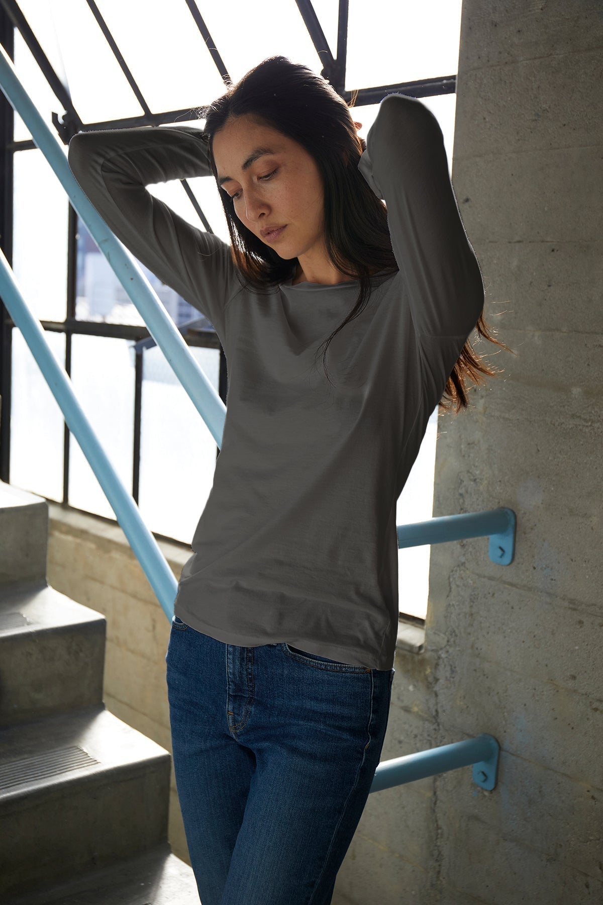 ZOFINA GAUZY WHISPER FITTED CREW NECK TEE - Velvet Staging 2.0