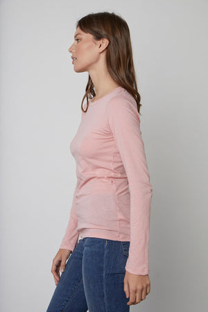 ZOFINA GAUZY WHISPER FITTED CREW NECK TEE - Velvet Staging 2.0