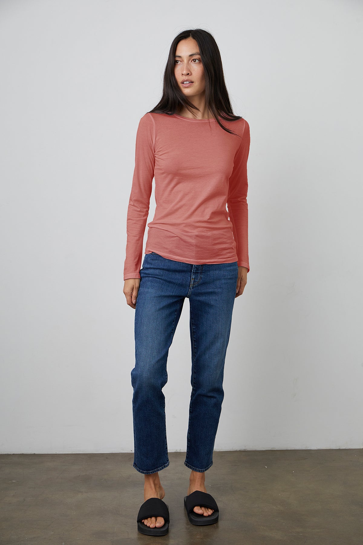 ZOFINA GAUZY WHISPER FITTED CREW NECK TEE - Velvet Staging 2.0