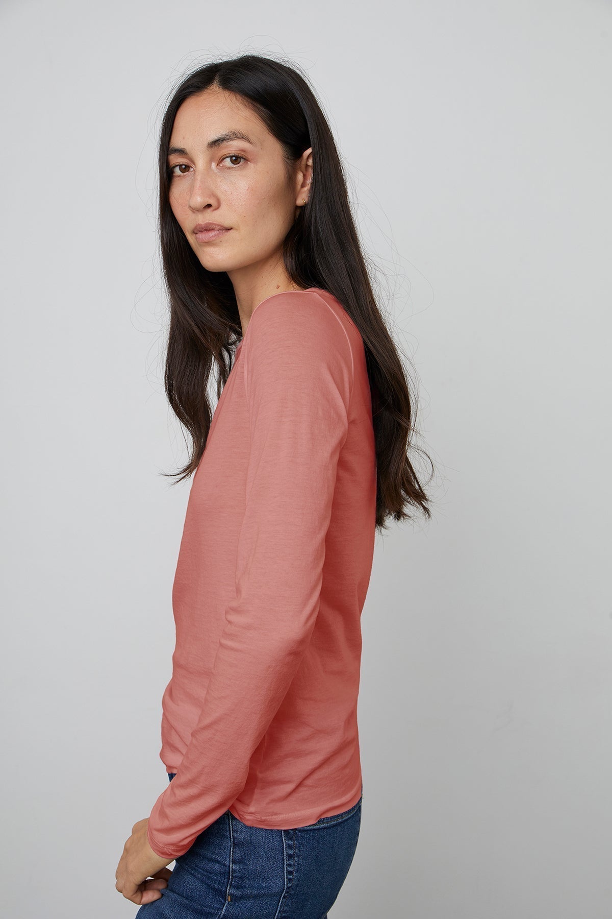 ZOFINA GAUZY WHISPER FITTED CREW NECK TEE - Velvet Staging 2.0