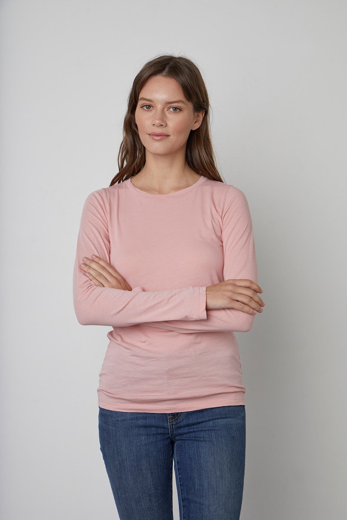 ZOFINA GAUZY WHISPER FITTED CREW NECK TEE - Velvet Staging 2.0-26916410687684