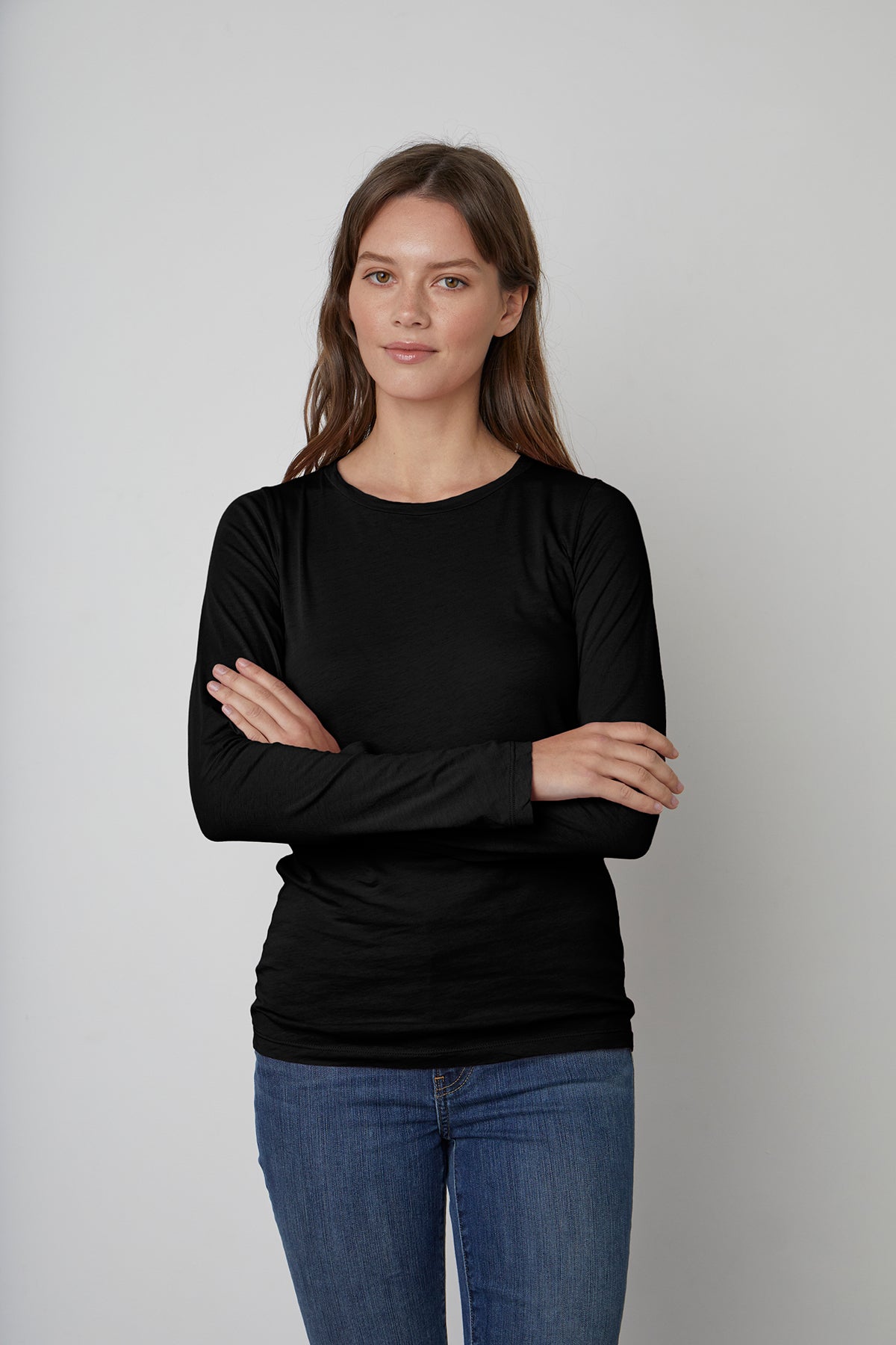   ZOFINA GAUZY WHISPER FITTED CREW NECK TEE - Velvet Staging 2.0 